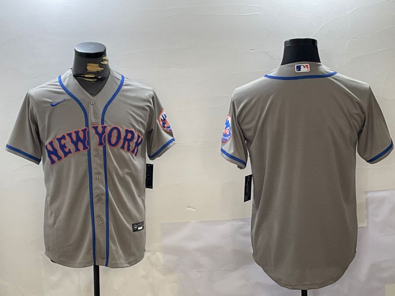 Men New York Mets Blank Grey Game 2024 Nike MLB Jersey style 7